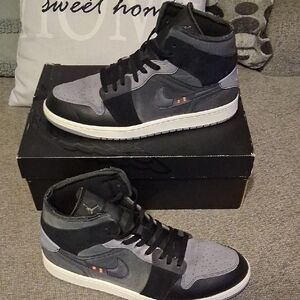 Jordan Black and Gray High-Top Sneakers